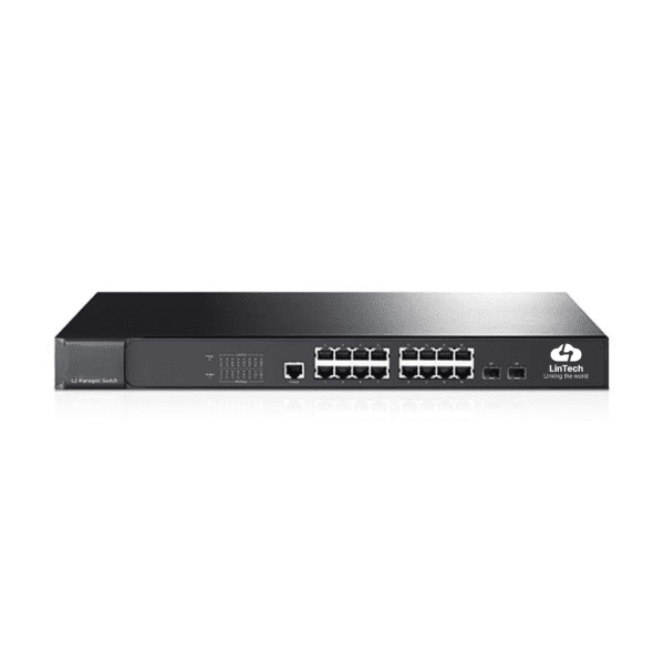 Switch réseau managé L3 Lintech LN-M3-16P-2S+ - 16 ports Gigabit avec 2 ports SFP+