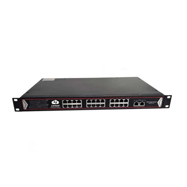 Switch réseau lintech non managé POE 24 ports avec 2 ports Gigabit LN-NM-24P-P2